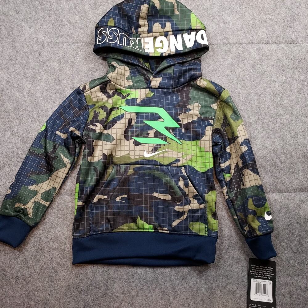 Nike 3Brand Dangeruss Camo Pullover Hoodie Toddler Boy 2T Gorpcore Outdoor Retro